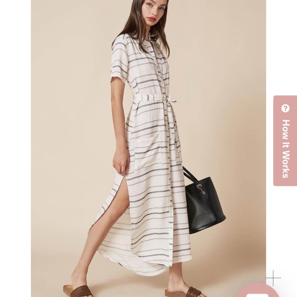Reformation striped shirt dress
